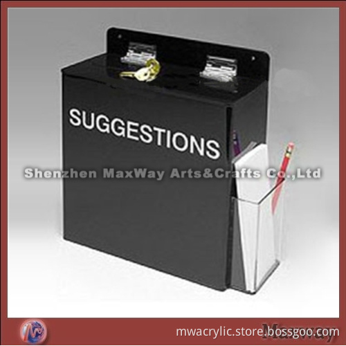 Black Acrylic/Plexiglass Suggestion Box for Office